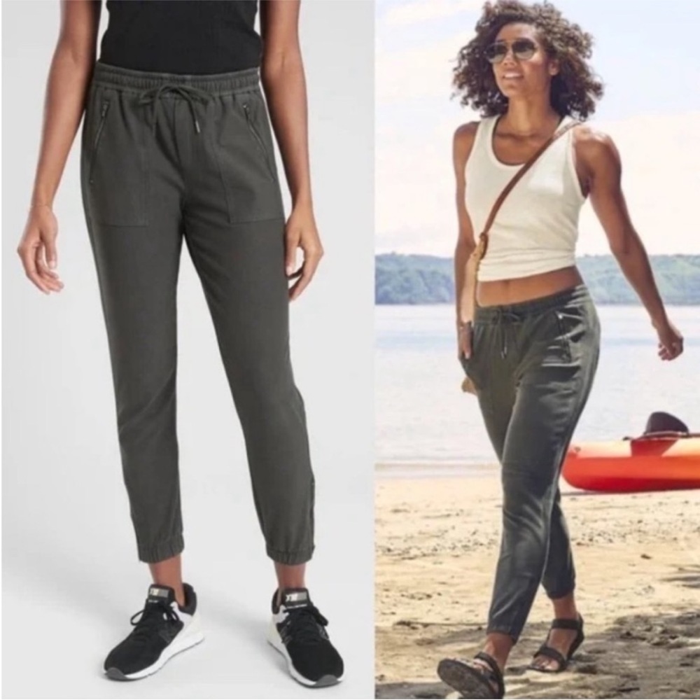 Athleta Slate Gray Farallon Jogger Cotton Stretch athleisure pant sz 6